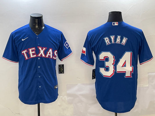 Men's Texas Rangers Nolan Ryan #34 Royal Jersey