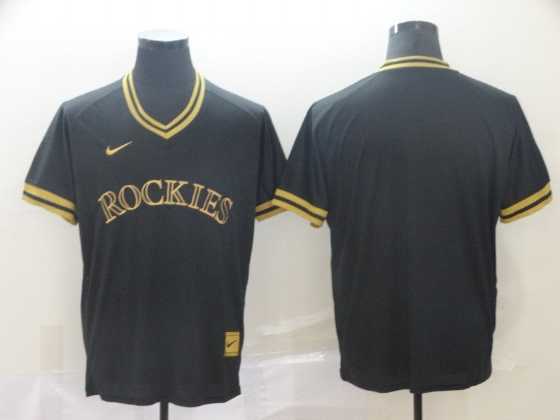 Men's Colorado Rockies Black Blank Jersey