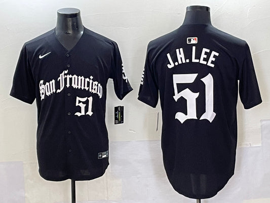Men's San Francisco Giants Jung Hoo Lee #51 Black Jersey
