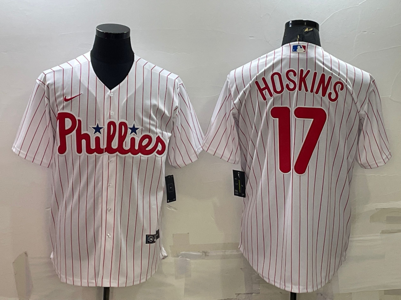 Men's Philadelphia Phillies Rhys Hoskins #17 White Home Jersey