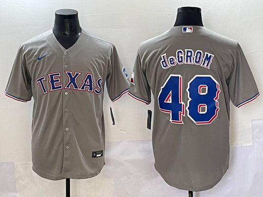 Men's Texas Rangers Jacob deGrom #48 Gray Limited Jersey