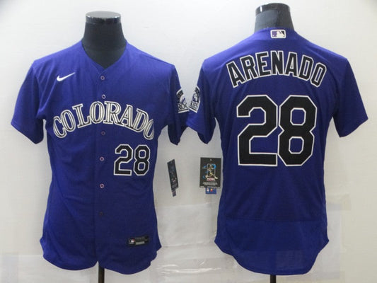 Men's Colorado Rockies Nolan Arenado #28 Purple Jersey