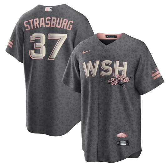 Men's Washington Nationals Stephen Strasburg #37 Gray City Connect Jersey