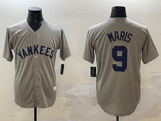 Men's New York Yankees Roger Maris #9 Gray Jersey