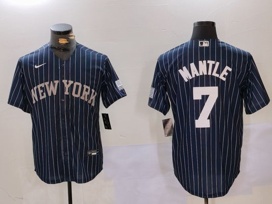Men's New York Yankees Mickey Mantle #7 Navy Jersey