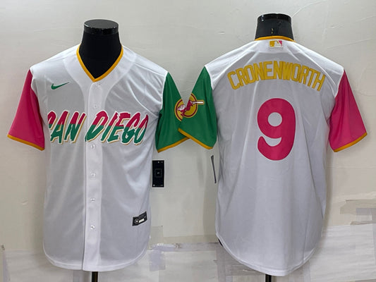 Men's San Diego Padres Jake Cronenworth #9 White Stitched Jersey