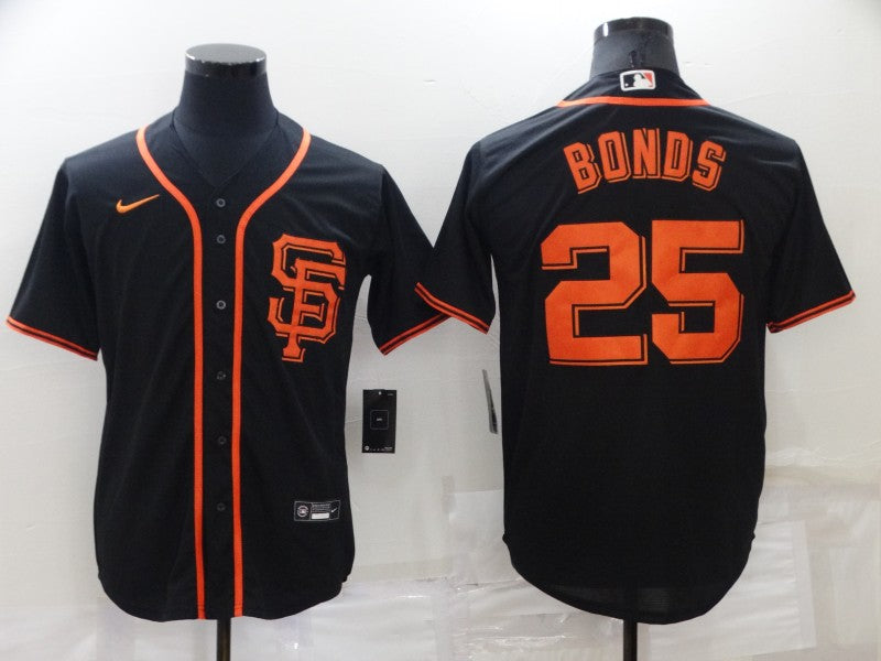 Men's San Francisco Giants Barry Bonds #25 Black Baseball Jersey