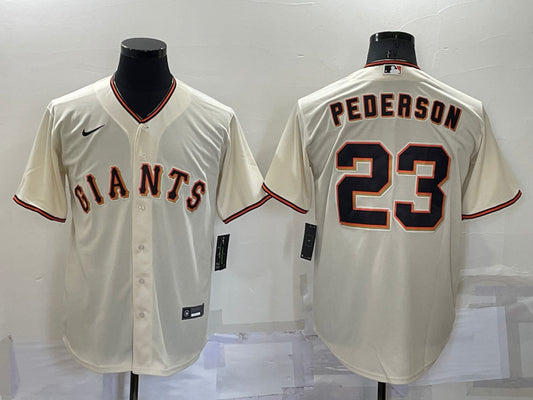 Men's San Francisco Giants Joc Pederson #23 Beige Baseball Jersey