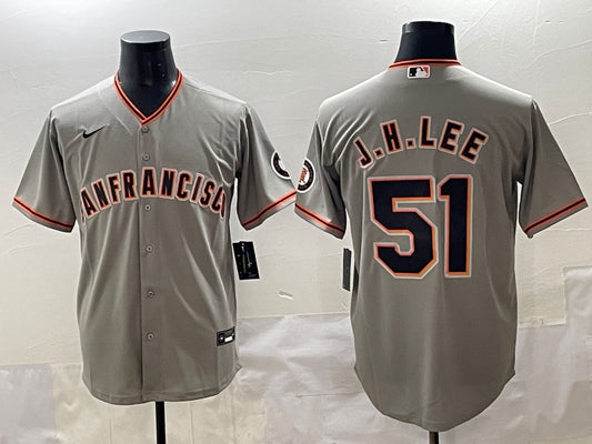 Men's San Francisco Giants Jung Hoo Lee #51 Gray Jersey