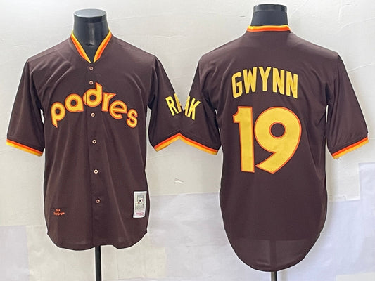 Men's San Diego Padres Tony Gwynn #19 Brown Limited Jersey
