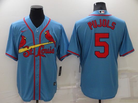 Men's St. Louis Cardinals Albert Pujols #5 Blue Baseball Jersey