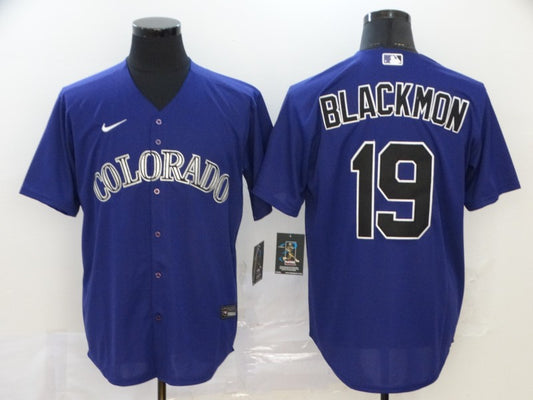Men's Colorado Rockies Charlie Blackmon #19 Purple Baseball Jersey
