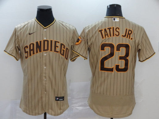 Men's San Diego Padres Fernando Tatis Jr. #23 Khaki Stitched Jersey